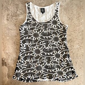 BOBEAU Tulle Lace Overlay Tank